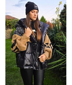 Дамско яке FASHION с гъши пух камел