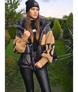 Дамско яке FASHION с гъши пух камел