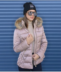 Вталено късо дамско якe ЕММА  в цвят капучино