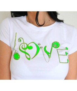 Дамска тениска LOVE1 в бял  цвят 