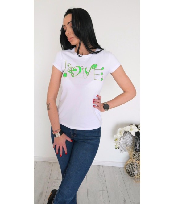 Дамска тениска LOVE1 в бял  цвят 