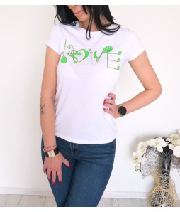 Дамска тениска LOVE1 в бял  цвят 