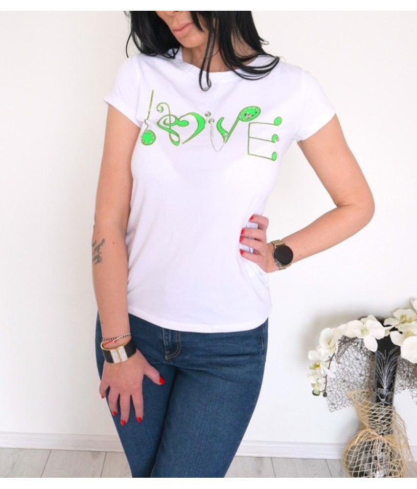 Дамска тениска LOVE1 в бял  цвят 