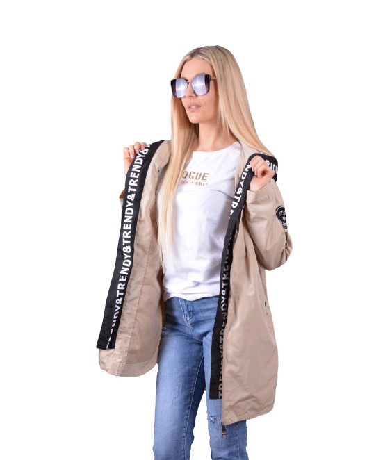 Дамско яке от шушляк TRENDY  в бежов цвят