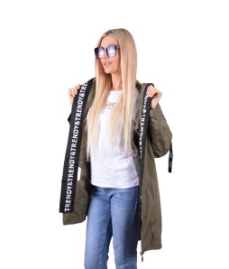 Дамско яке от шушляк TRENDY  в зелен цвят