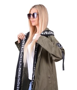 Дамско яке от шушляк TRENDY  в зелен цвят